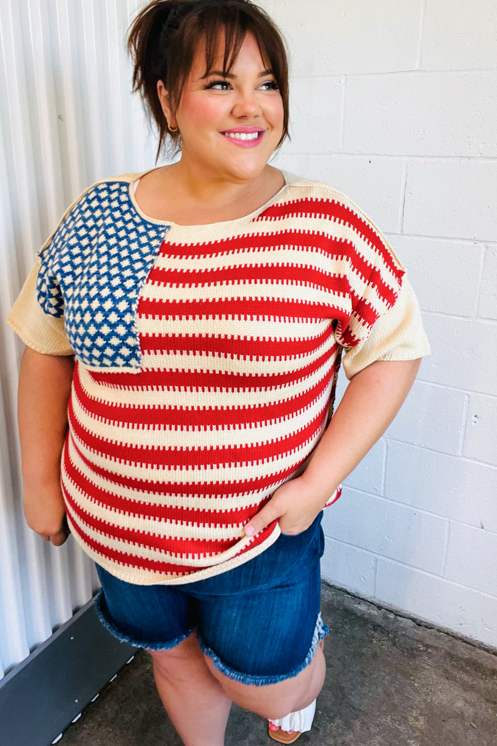 American Flag Jacquard Knit Sweater Top-Haptics-[option4]-[option5]-[option6]-[option7]-[option8]-Shop-Boutique-Clothing-for-Women-Online