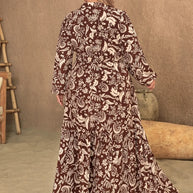 Plus Size Notched Balloon Sleeve Printed Maxi Dress-Dresses-Trendsi-[option4]-[option5]-[option6]-[option7]-[option8]-Shop-Boutique-Clothing-for-Women-Online