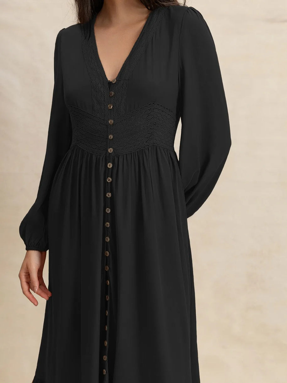 V-Neck Long Sleeve Dress-Dresses-Trendsi-[option4]-[option5]-[option6]-[option7]-[option8]-Shop-Boutique-Clothing-for-Women-Online