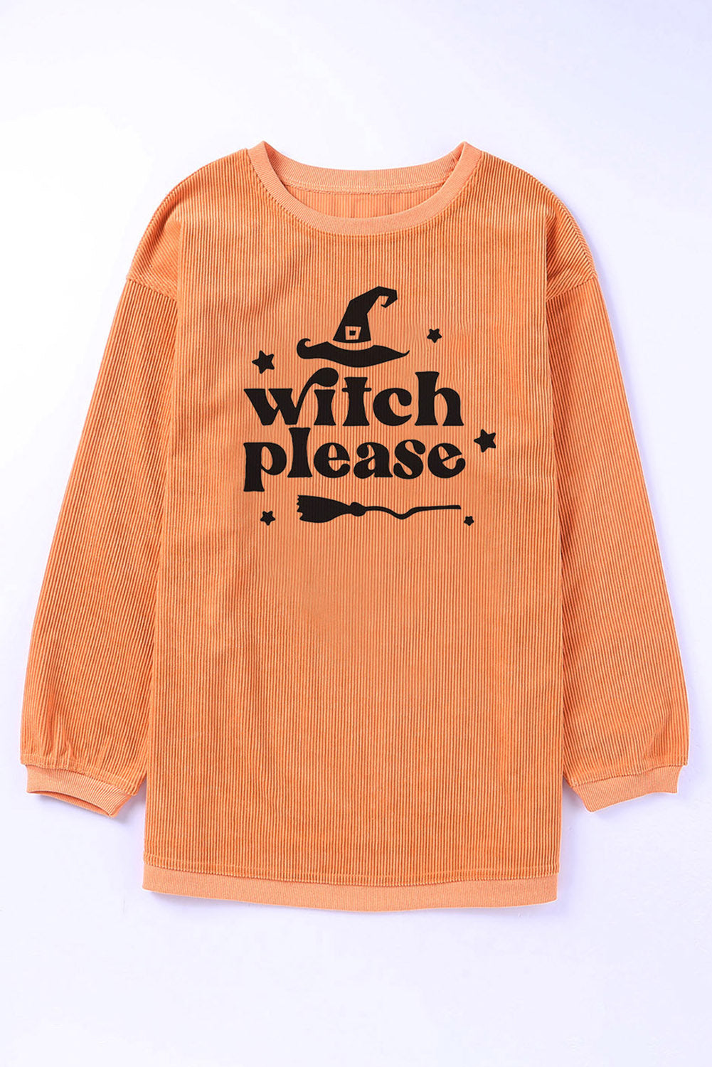 WITCH PLEASE Graphic Dropped Shoulder Ribbed Sweatshirt-Trendsi-[option4]-[option5]-[option6]-[option7]-[option8]-Shop-Boutique-Clothing-for-Women-Online