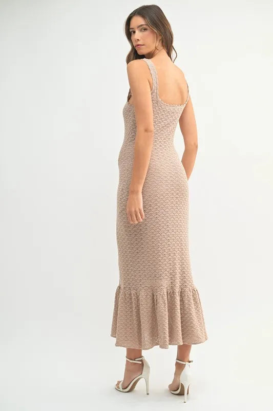 MABLE Ruffled Hem Sleeveless Crochet Knit Midi Dress-Dresses-Trendsi-[option4]-[option5]-[option6]-[option7]-[option8]-Shop-Boutique-Clothing-for-Women-Online