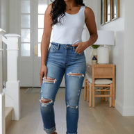 Belinda High Rise Distressed Straight Jeans-Denim-Ave Shops-[option4]-[option5]-[option6]-[option7]-[option8]-Shop-Boutique-Clothing-for-Women-Online