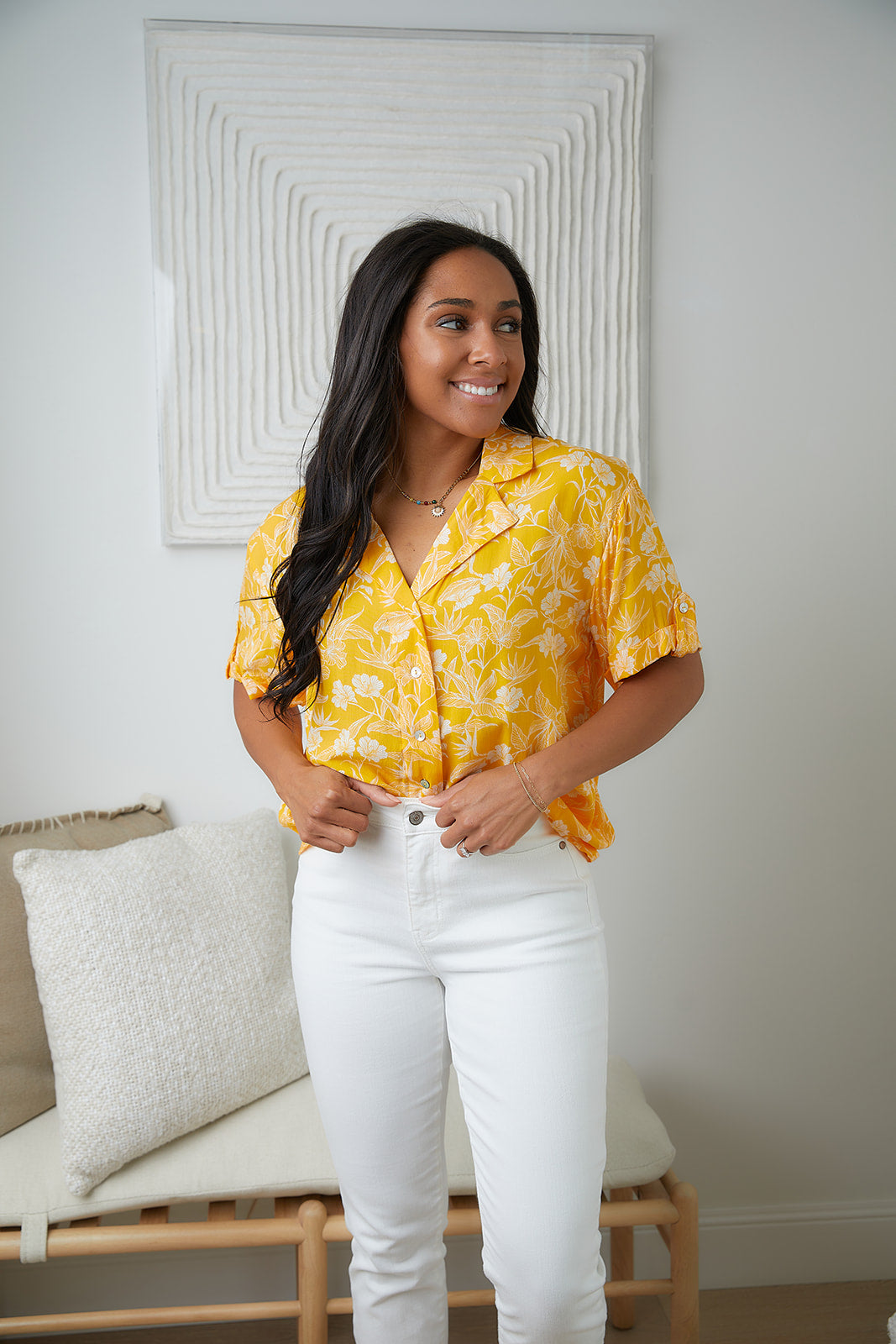 Clementine Floral Button Up Blouse-Tops-Ave Shops-[option4]-[option5]-[option6]-[option7]-[option8]-Shop-Boutique-Clothing-for-Women-Online