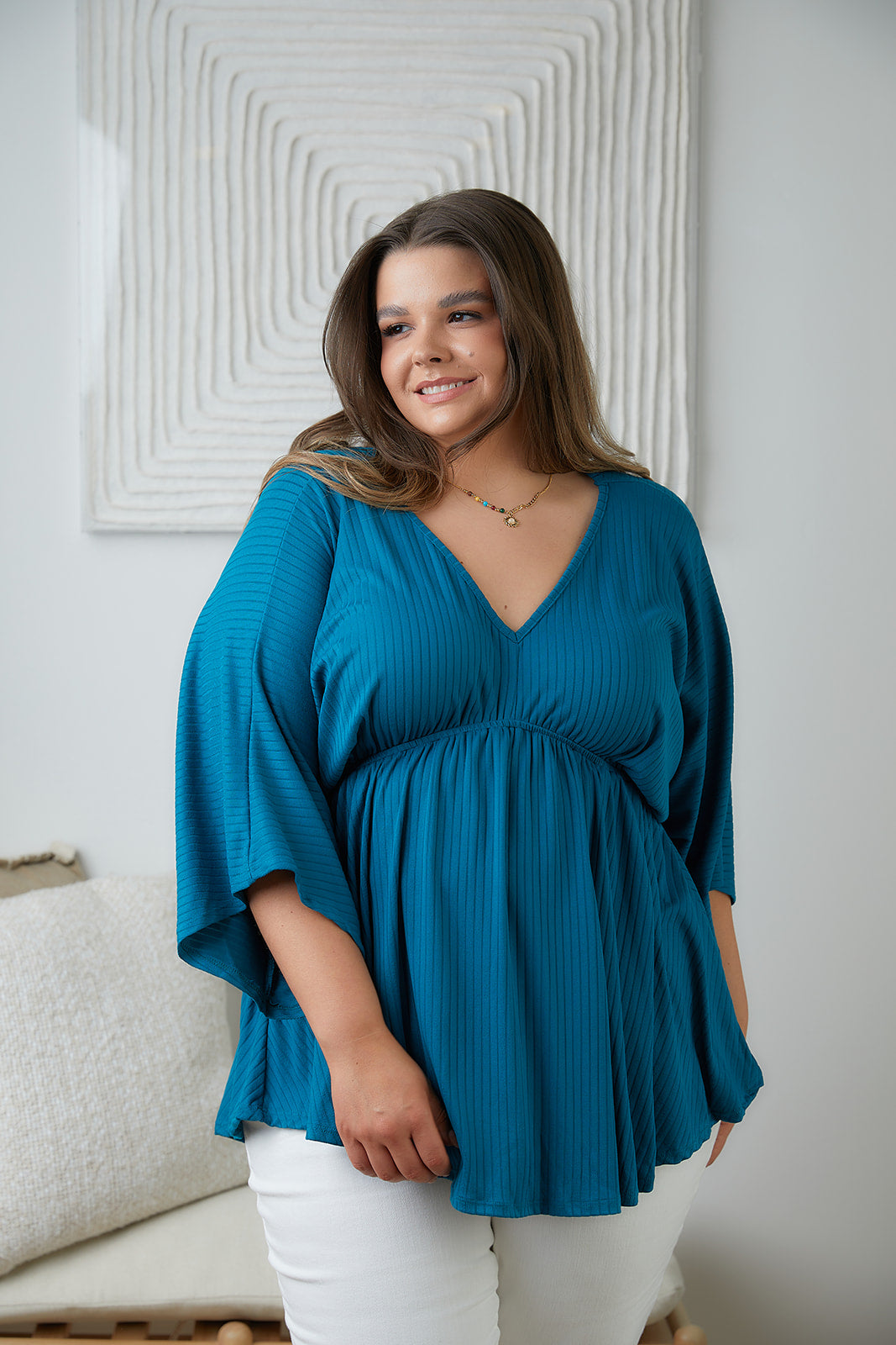 Storied Moments Draped Peplum Top in Teal-Tops-Ave Shops-[option4]-[option5]-[option6]-[option7]-[option8]-Shop-Boutique-Clothing-for-Women-Online