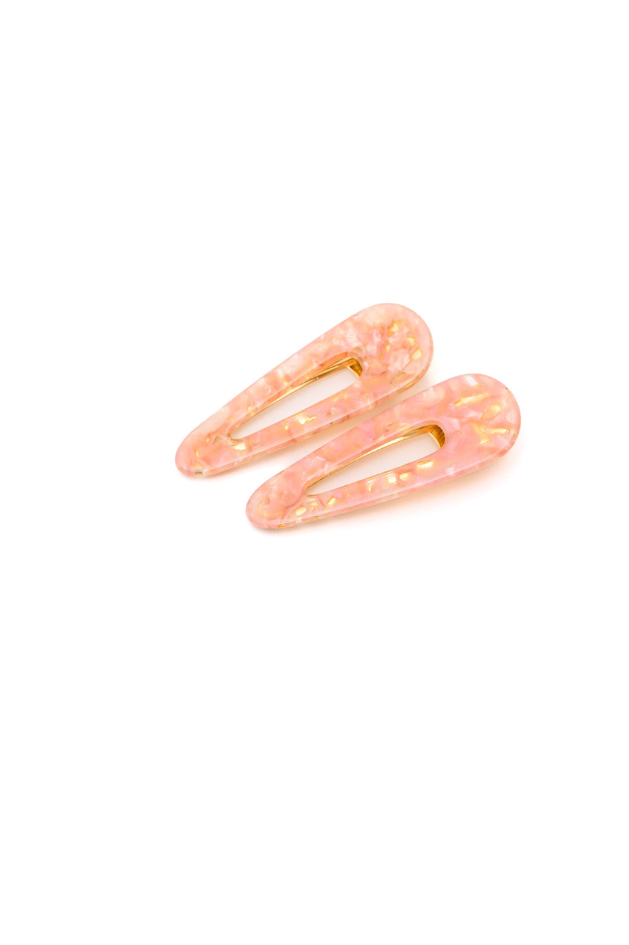 2 Pack Teardrop Hair Clip in Pink Shell-Accessories-Ave Shops-[option4]-[option5]-[option6]-[option7]-[option8]-Shop-Boutique-Clothing-for-Women-Online