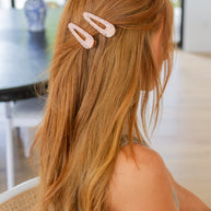 2 Pack Teardrop Hair Clip in Pink Shell-Accessories-Ave Shops-[option4]-[option5]-[option6]-[option7]-[option8]-Shop-Boutique-Clothing-for-Women-Online