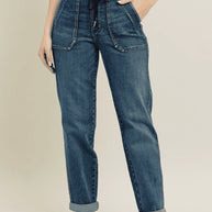 Judy Blue Full Size HW Vintage Wash Jeans w/ Drawstring-Pants-Trendsi-[option4]-[option5]-[option6]-[option7]-[option8]-Shop-Boutique-Clothing-for-Women-Online