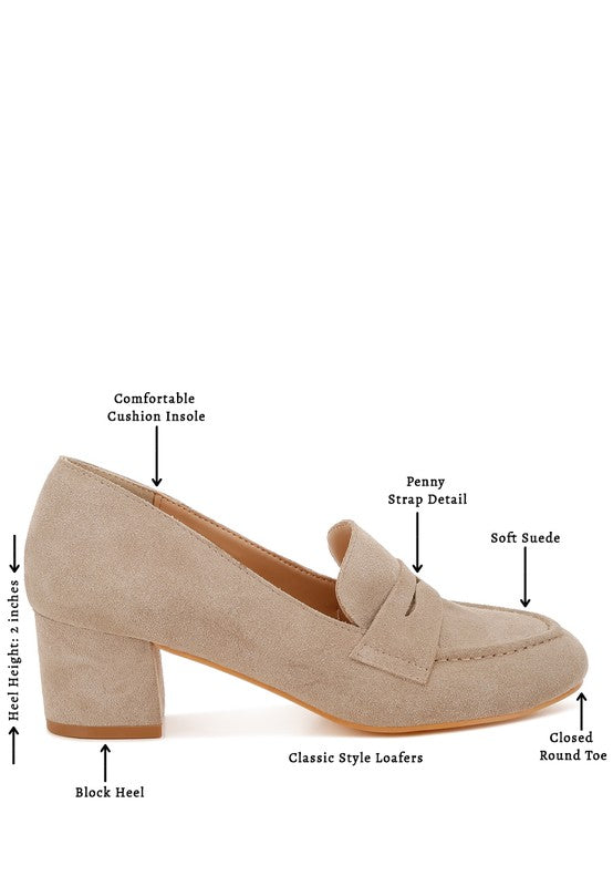 Astra Block Heel Genuine Suede Loafers-Rag Company-[option4]-[option5]-[option6]-[option7]-[option8]-Shop-Boutique-Clothing-for-Women-Online