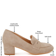 Astra Block Heel Genuine Suede Loafers-Rag Company-[option4]-[option5]-[option6]-[option7]-[option8]-Shop-Boutique-Clothing-for-Women-Online