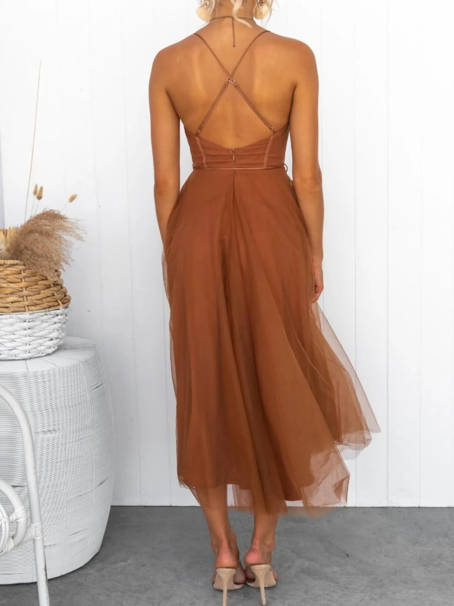 Sweetheart Neck Tulle Midi Dress-Dresses-Trendsi-[option4]-[option5]-[option6]-[option7]-[option8]-Shop-Boutique-Clothing-for-Women-Online