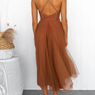 Sweetheart Neck Tulle Midi Dress-Dresses-Trendsi-[option4]-[option5]-[option6]-[option7]-[option8]-Shop-Boutique-Clothing-for-Women-Online