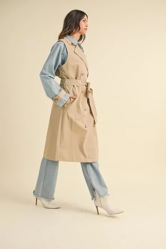 MABLE Layered Look Trench Coat With Denim Jacket-Coats & Jackets-Trendsi-[option4]-[option5]-[option6]-[option7]-[option8]-Shop-Boutique-Clothing-for-Women-Online