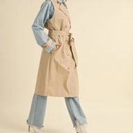 MABLE Layered Look Trench Coat With Denim Jacket-Coats & Jackets-Trendsi-[option4]-[option5]-[option6]-[option7]-[option8]-Shop-Boutique-Clothing-for-Women-Online