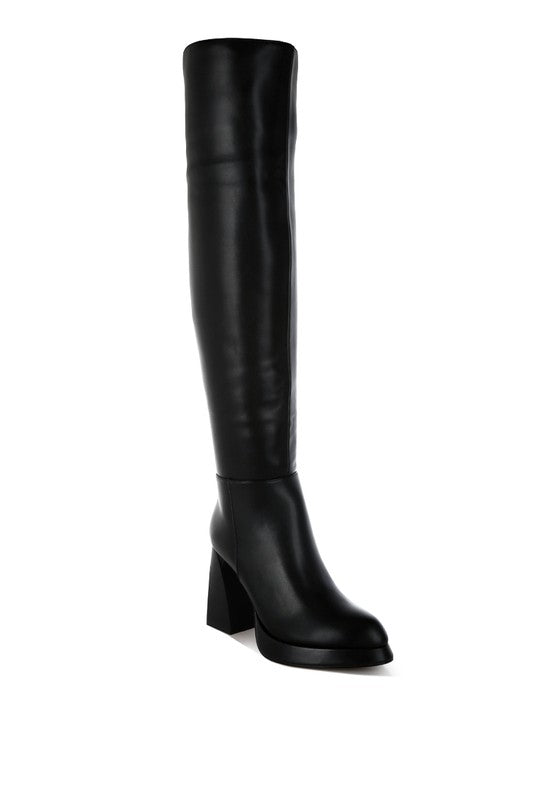 Nenana Faux Leather Knee-High Boots-Rag Company-[option4]-[option5]-[option6]-[option7]-[option8]-Shop-Boutique-Clothing-for-Women-Online