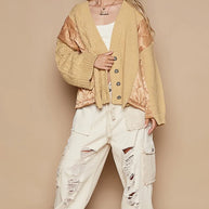 POL Quilting Patch Button Up Cable Knit Jacket-Coats & Jackets-Trendsi-[option4]-[option5]-[option6]-[option7]-[option8]-Shop-Boutique-Clothing-for-Women-Online