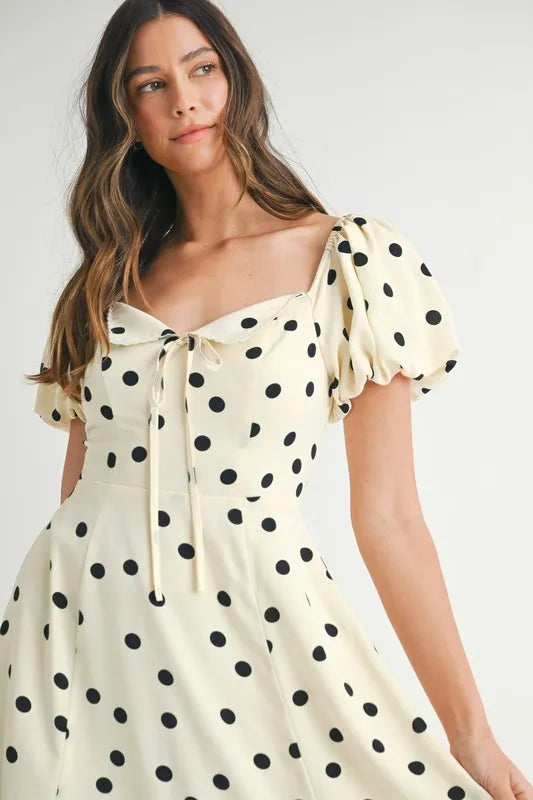 MABLE Polka Dot Puff Sleeve Midi Dress-Dresses-Trendsi-[option4]-[option5]-[option6]-[option7]-[option8]-Shop-Boutique-Clothing-for-Women-Online