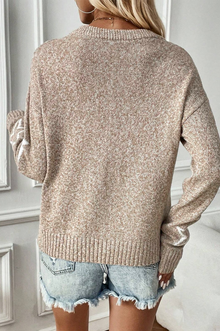 Star Round Neck Dropped Shoulder Sweater-Trendsi-[option4]-[option5]-[option6]-[option7]-[option8]-Shop-Boutique-Clothing-for-Women-Online