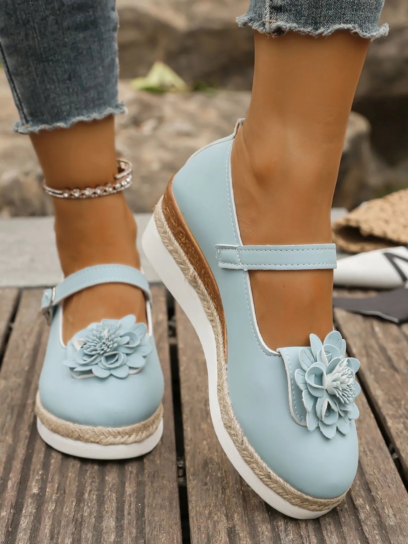 Flower Embellished Mary Jane Loafers-loafers-Trendsi-[option4]-[option5]-[option6]-[option7]-[option8]-Shop-Boutique-Clothing-for-Women-Online