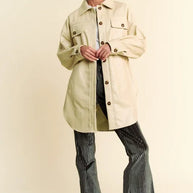 Davi & Dani Faux Leather Button Up Jacket with Chest Pockets-Jackets-Trendsi-[option4]-[option5]-[option6]-[option7]-[option8]-Shop-Boutique-Clothing-for-Women-Online