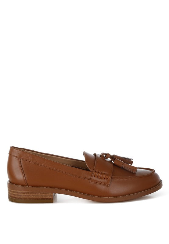Yelena Real Leather Tassel Loafers-Rag Company-[option4]-[option5]-[option6]-[option7]-[option8]-Shop-Boutique-Clothing-for-Women-Online