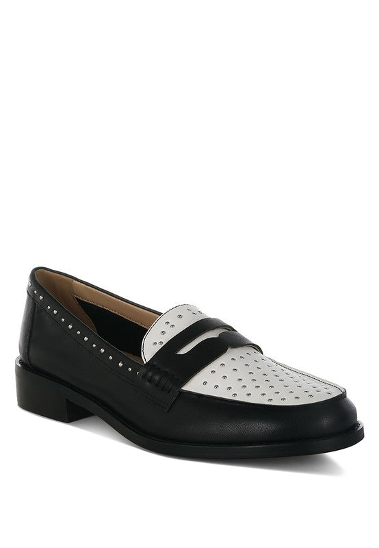 Raisa Stud Embellished Penny Loafers-Rag Company-Off White-US-5 / UK-3 / EU-36-[option4]-[option5]-[option6]-[option7]-[option8]-Shop-Boutique-Clothing-for-Women-Online