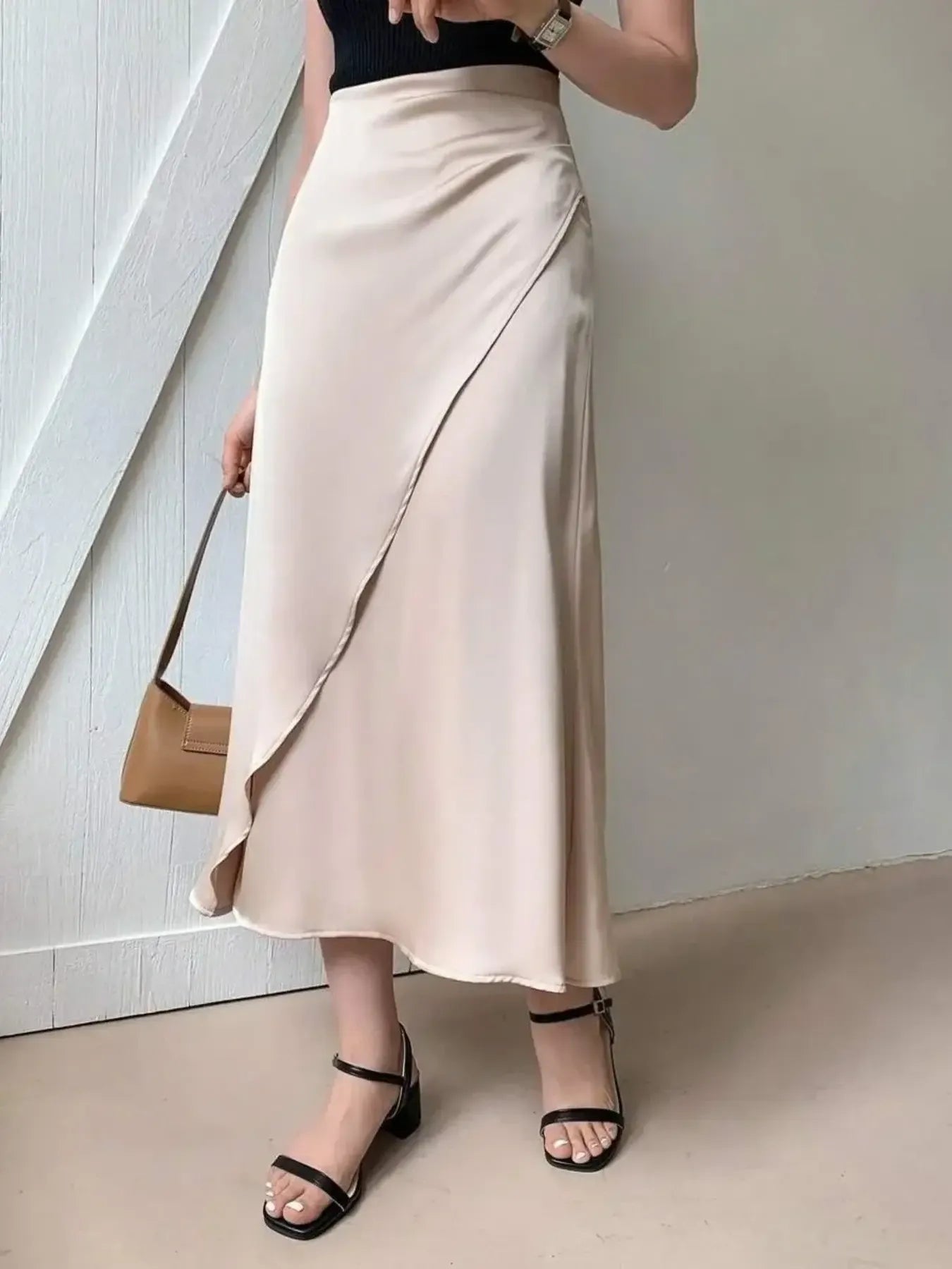 Asymmetric Wrap Midi Skirt with Fluted Hem-Skirts-Trendsi-[option4]-[option5]-[option6]-[option7]-[option8]-Shop-Boutique-Clothing-for-Women-Online