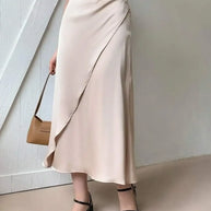 Asymmetric Wrap Midi Skirt with Fluted Hem-Skirts-Trendsi-[option4]-[option5]-[option6]-[option7]-[option8]-Shop-Boutique-Clothing-for-Women-Online