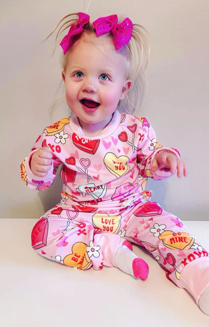 PREORDER: Valentine Girls Sweatshirt and Pant Set