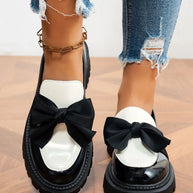 Bow Round Toe Block Heels Loafers-Shoes-Trendsi-[option4]-[option5]-[option6]-[option7]-[option8]-Shop-Boutique-Clothing-for-Women-Online