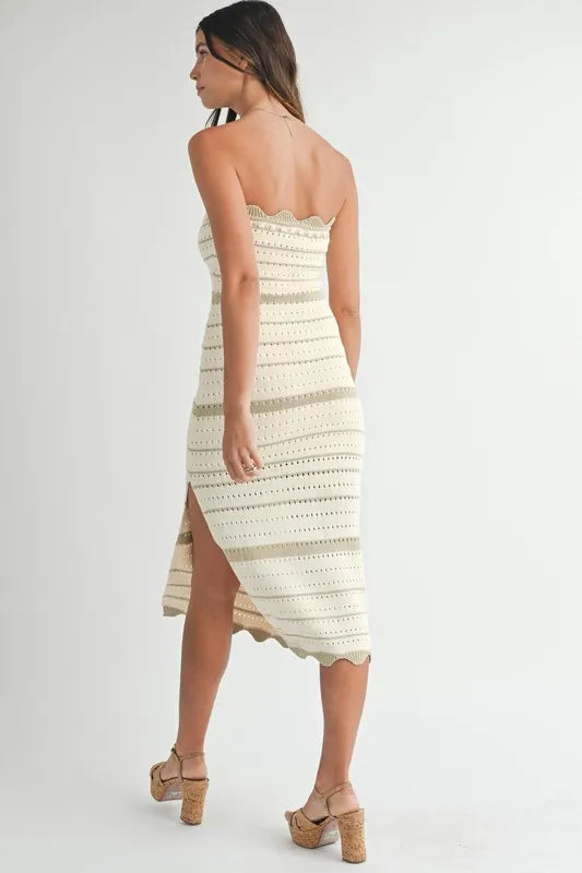 MABLE Contrast Striped Crochet Knit Midi Dress-Dresses-Trendsi-[option4]-[option5]-[option6]-[option7]-[option8]-Shop-Boutique-Clothing-for-Women-Online