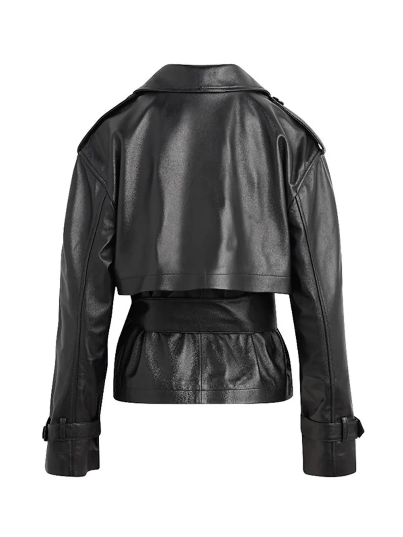 Leather Belted Trench Jacket-Jacket-Trendsi-[option4]-[option5]-[option6]-[option7]-[option8]-Shop-Boutique-Clothing-for-Women-Online