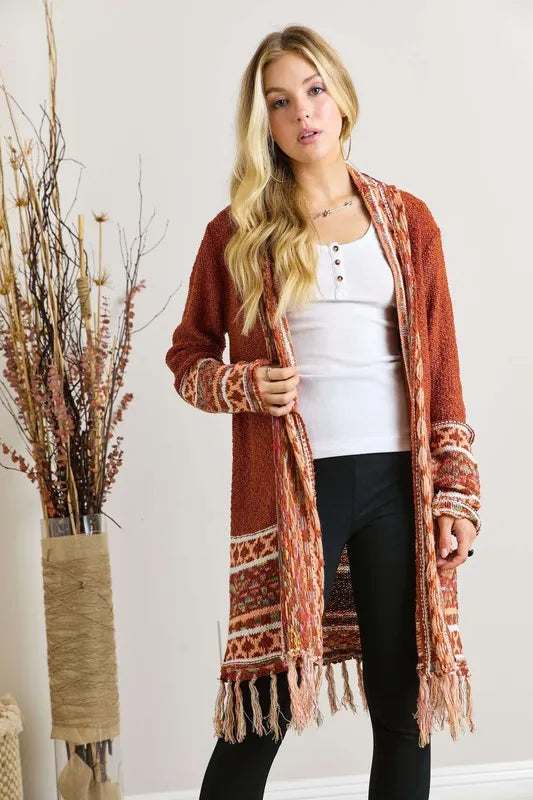 ADORA Full Size Fringe Hem Aztec Border Cardigan-Cardigan-Trendsi-[option4]-[option5]-[option6]-[option7]-[option8]-Shop-Boutique-Clothing-for-Women-Online