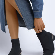 Rosamund Knitted Sock Boots-Rag Company-Black-US-5 / UK-3 / EU-36-[option4]-[option5]-[option6]-[option7]-[option8]-Shop-Boutique-Clothing-for-Women-Online