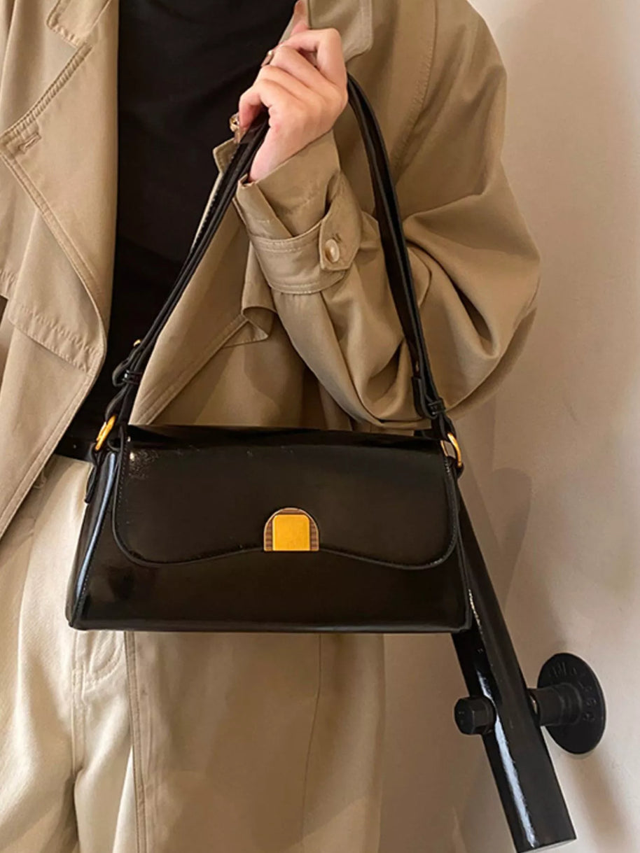 Golden Clasp Shoulder Bag-hand bag-Trendsi-[option4]-[option5]-[option6]-[option7]-[option8]-Shop-Boutique-Clothing-for-Women-Online