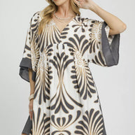 Umgee Abstract Print Kimono Sleeve Mini Dress-Dresses-Trendsi-[option4]-[option5]-[option6]-[option7]-[option8]-Shop-Boutique-Clothing-for-Women-Online