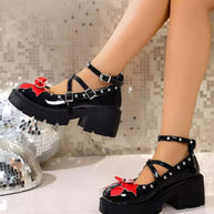 Bow Round Toe Block Heels Pumps-Shoes-Trendsi-[option4]-[option5]-[option6]-[option7]-[option8]-Shop-Boutique-Clothing-for-Women-Online