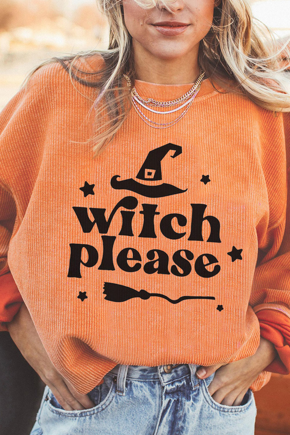 WITCH PLEASE Graphic Dropped Shoulder Ribbed Sweatshirt-Trendsi-[option4]-[option5]-[option6]-[option7]-[option8]-Shop-Boutique-Clothing-for-Women-Online