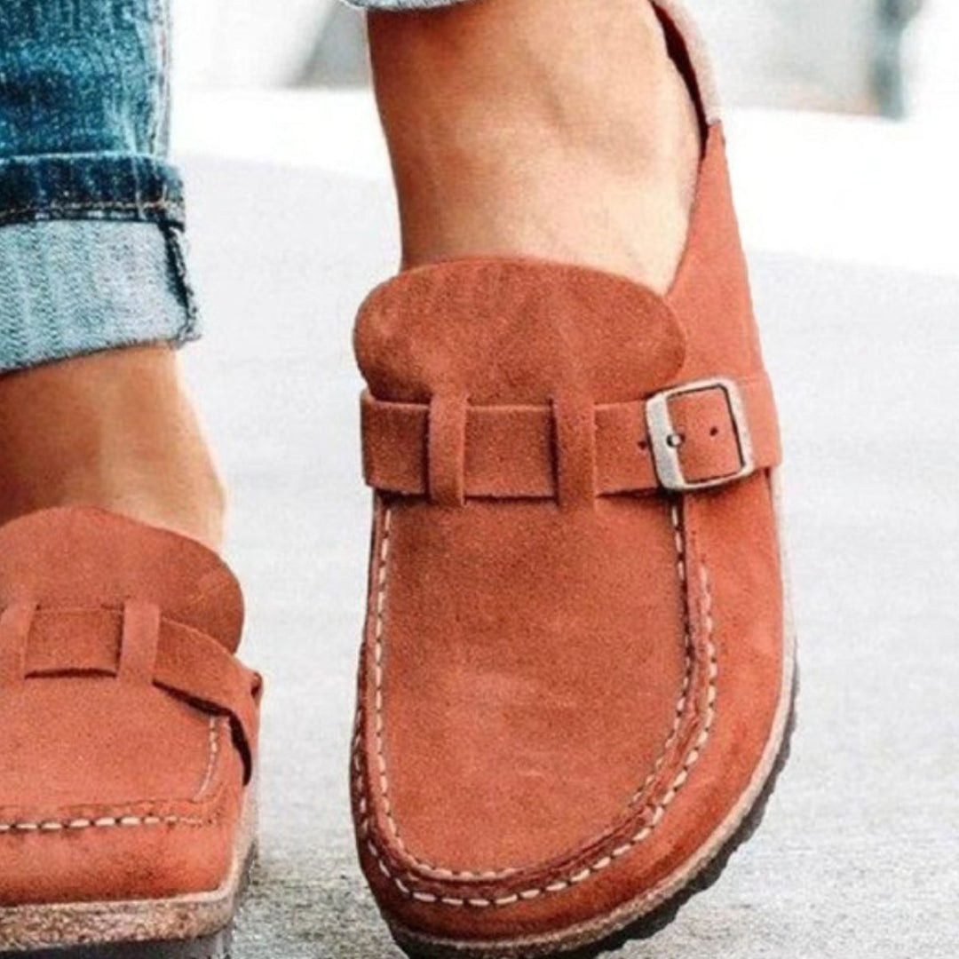 Round Toe Low Heel Buckle Loafers-Trendsi-[option4]-[option5]-[option6]-[option7]-[option8]-Shop-Boutique-Clothing-for-Women-Online