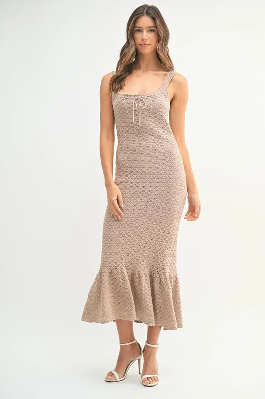 MABLE Ruffled Hem Sleeveless Crochet Knit Midi Dress-Dresses-Trendsi-[option4]-[option5]-[option6]-[option7]-[option8]-Shop-Boutique-Clothing-for-Women-Online