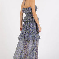 Mittoshop Ruffled Smocked Floral Halter Neck Maxi Dress-Dresses-Trendsi-[option4]-[option5]-[option6]-[option7]-[option8]-Shop-Boutique-Clothing-for-Women-Online