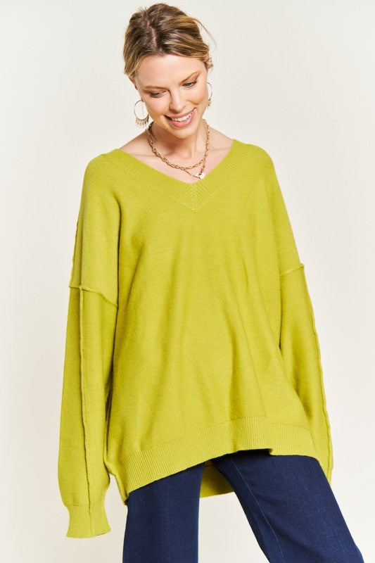 V-NECK OVERSIZED SWEATER PLUS SIZE-Jade By Jane-[option4]-[option5]-[option6]-[option7]-[option8]-Shop-Boutique-Clothing-for-Women-Online