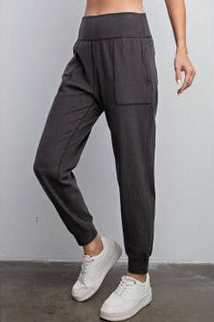 Rae Mode Rib Brushed Full Length Jogger Pant in Black-Womens-Ave Shops-[option4]-[option5]-[option6]-[option7]-[option8]-Shop-Boutique-Clothing-for-Women-Online