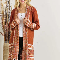 ADORA Full Size Fringe Hem Aztec Border Cardigan-Cardigan-Trendsi-[option4]-[option5]-[option6]-[option7]-[option8]-Shop-Boutique-Clothing-for-Women-Online