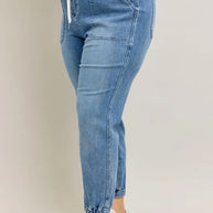 Judy Blue High Waist Denim Joggers-Trendsi-[option4]-[option5]-[option6]-[option7]-[option8]-Shop-Boutique-Clothing-for-Women-Online