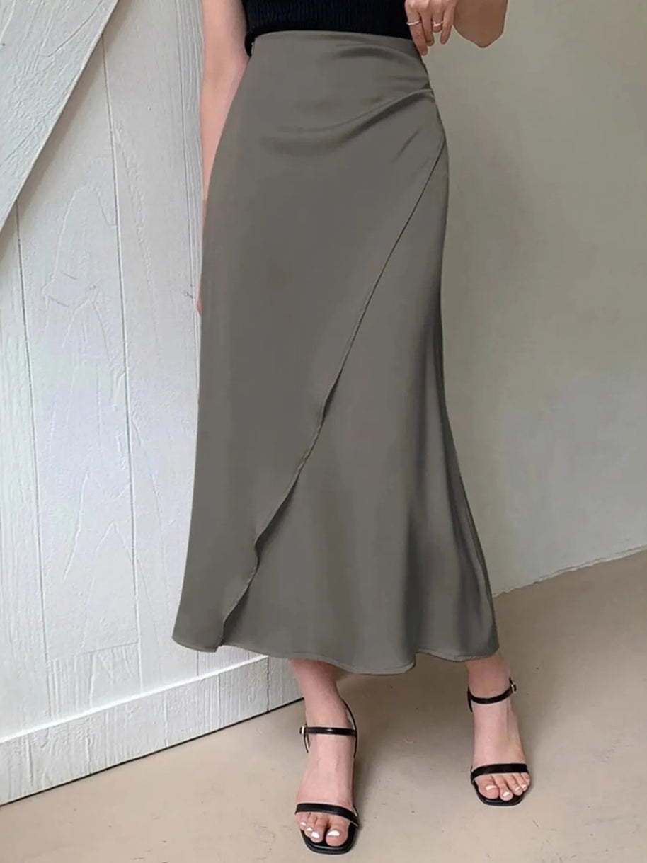 Asymmetric Wrap Midi Skirt with Fluted Hem-Skirts-Trendsi-[option4]-[option5]-[option6]-[option7]-[option8]-Shop-Boutique-Clothing-for-Women-Online