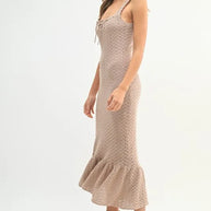 MABLE Ruffled Hem Sleeveless Crochet Knit Midi Dress-Dresses-Trendsi-[option4]-[option5]-[option6]-[option7]-[option8]-Shop-Boutique-Clothing-for-Women-Online