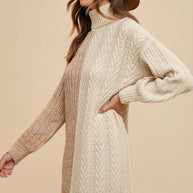 Annie Wear Color Block Turtleneck Sweater Dress-Dresses-Trendsi-[option4]-[option5]-[option6]-[option7]-[option8]-Shop-Boutique-Clothing-for-Women-Online