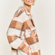 Fuzzy plaid teddy jacket PLUS SIZE-Jade By Jane-[option4]-[option5]-[option6]-[option7]-[option8]-Shop-Boutique-Clothing-for-Women-Online