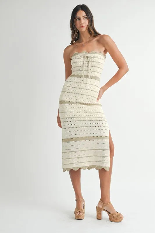 MABLE Contrast Striped Crochet Knit Midi Dress-Dresses-Trendsi-[option4]-[option5]-[option6]-[option7]-[option8]-Shop-Boutique-Clothing-for-Women-Online