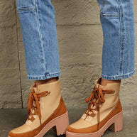 East Lion Corp Lace Up Lug Booties-Boots-Trendsi-[option4]-[option5]-[option6]-[option7]-[option8]-Shop-Boutique-Clothing-for-Women-Online